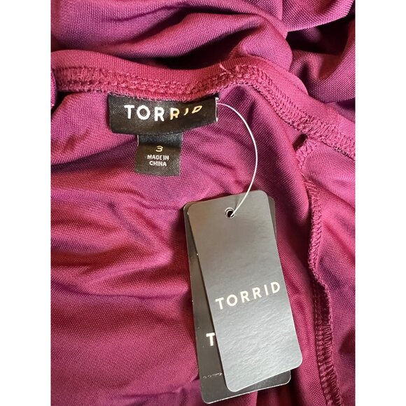 Torrid Cranberry Jersey Gown Ruched Off Shoulder Maxi Dress Plus Size 3 Evening - Picture 8 of 14